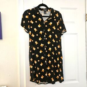 EUC Hot Topic Corgi Shirt Dress with Pockets, Women's Size M